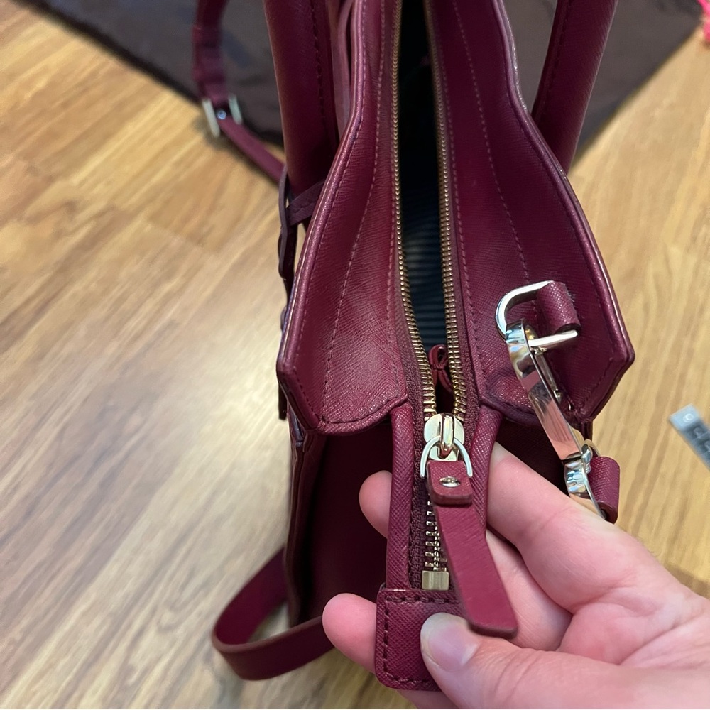 Kate Spade Cameron Street perforated Candace Maroon Satchel with dust bag - Picture 13 of 14